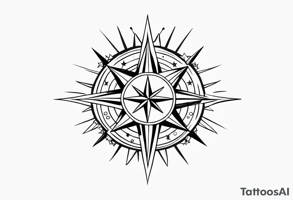 Bold Nautical Star tattoo idea