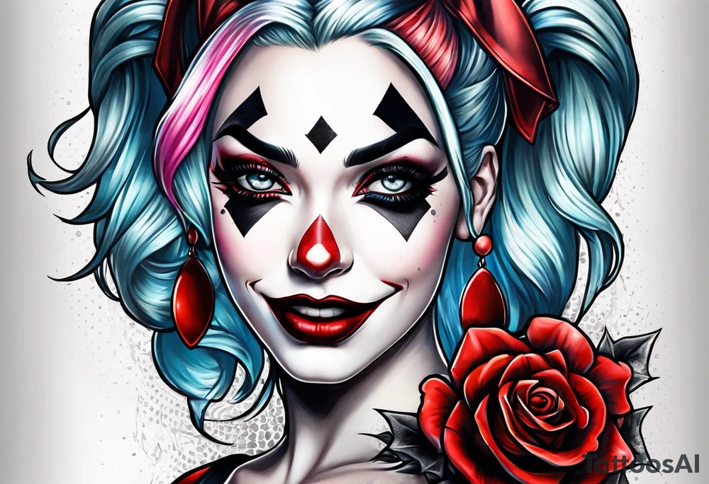 Pinup Harley Quinn tattoo idea