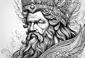 Zeus with background make it nice tattoo idea