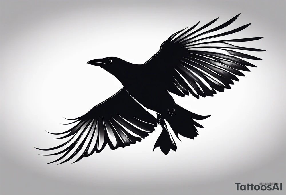 silhouette of a flying crow
only outerlines tattoo idea