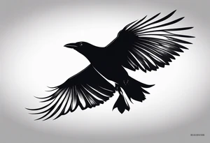 silhouette of a flying crow
only outerlines tattoo idea