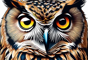 Owl with eyes tattoo idea