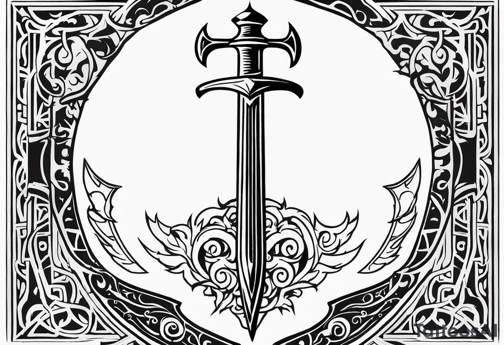 Valhalla on fireshield sword tattoo idea