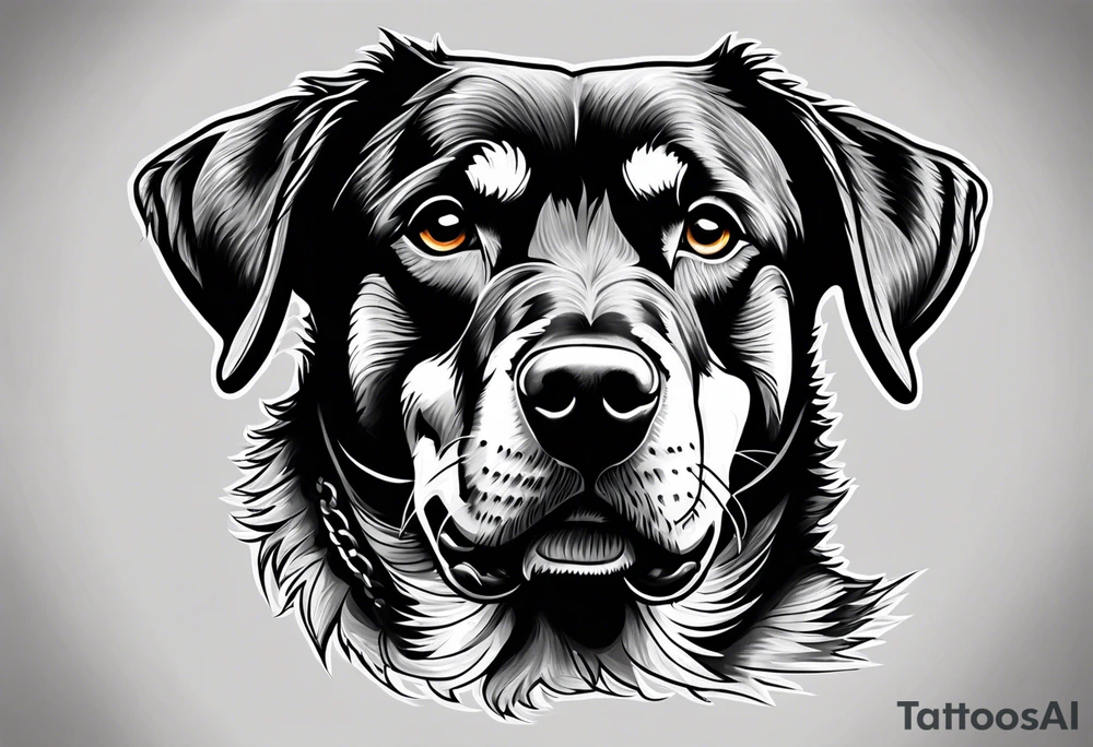 Barking Rottwieller tattoo idea