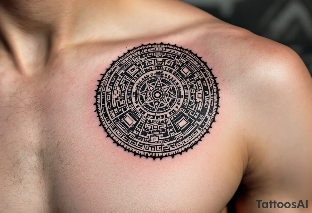 Dig Aztec calendar tattoo idea