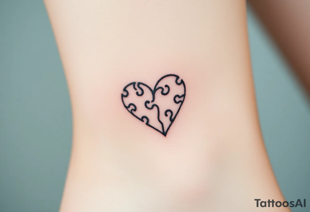 autism heart puzzle shape symbol tattoo idea