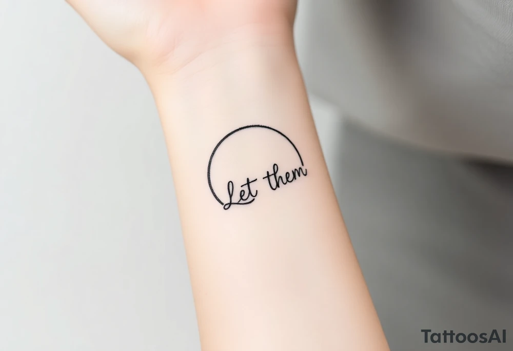 holistic croissant de lune with the text Let Them tattoo idea