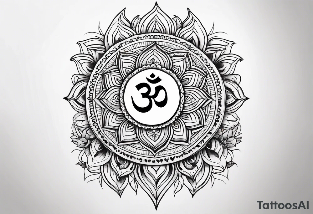 Om and heart tattoo idea