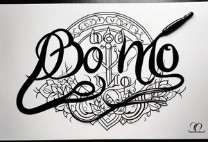 “Do no harm but take no shit” in calligraphy with middle finger and stethoscope for nurse tattoo idea