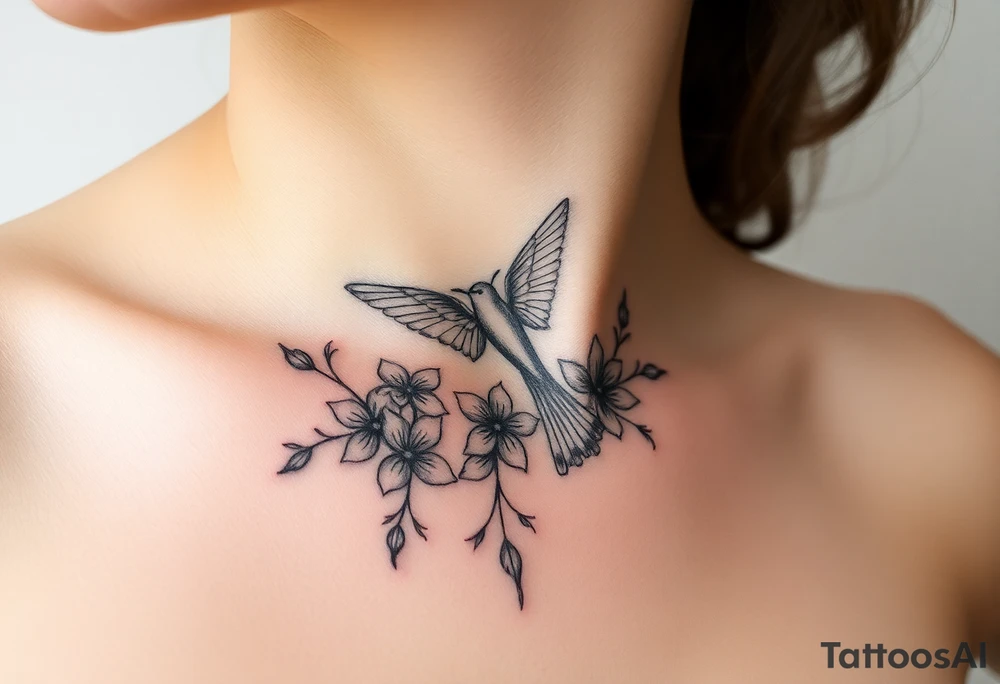 Je veux un tatouage underboobs délicat et ornemental. Il doit représenter ma renaissance après une dépression post-partum, avec des éléments à la fois féminins, naturels et profondément symboliques. Le coquelicot est central pour moi, entouré d’un papillon, de fleurs de cerisier et de feuillages fins. L’ensemble doit exprimer ma force douce, ma fragilité assumée, et ma métamorphose personnelle. tattoo idea