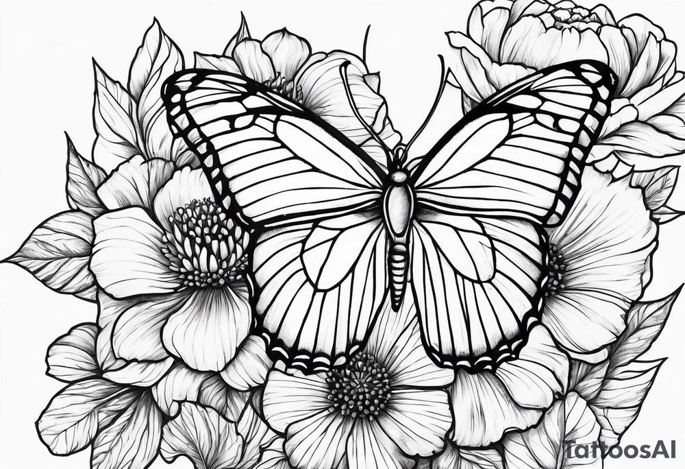 November, December, June birth flowers, butterfly, suicide awareness tattoo idea