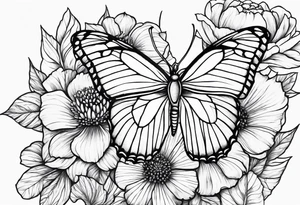 November, December, June birth flowers, butterfly, suicide awareness tattoo idea