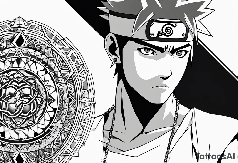 schema geometric anime inspired naruto tattoo idea
