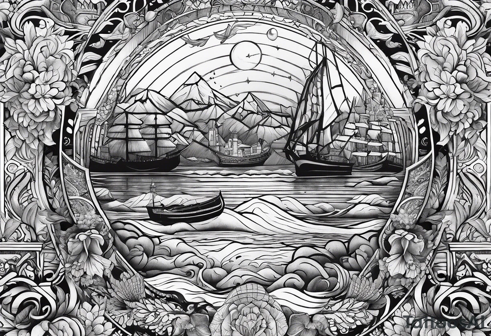 world travel tattoo idea