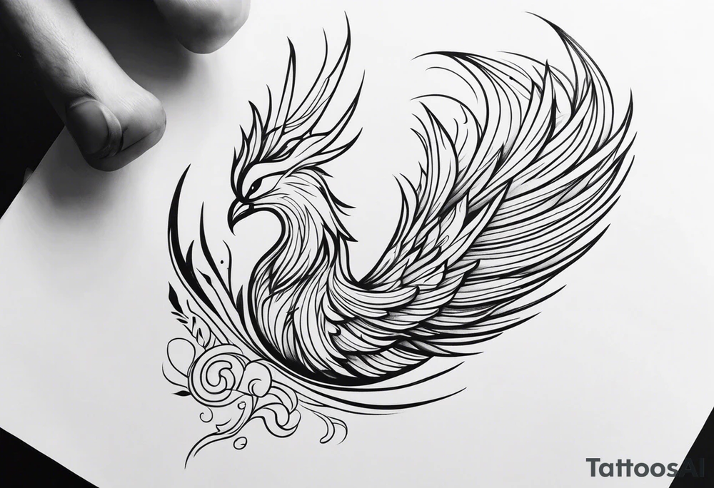 phoenix tattoo on leg tattoo idea