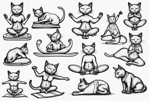 Cat doing yoga on a plane tattoo idea