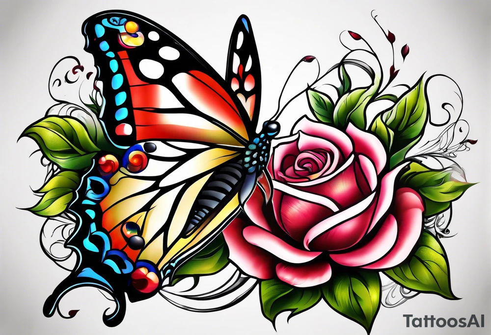 animal , flower tattoo idea