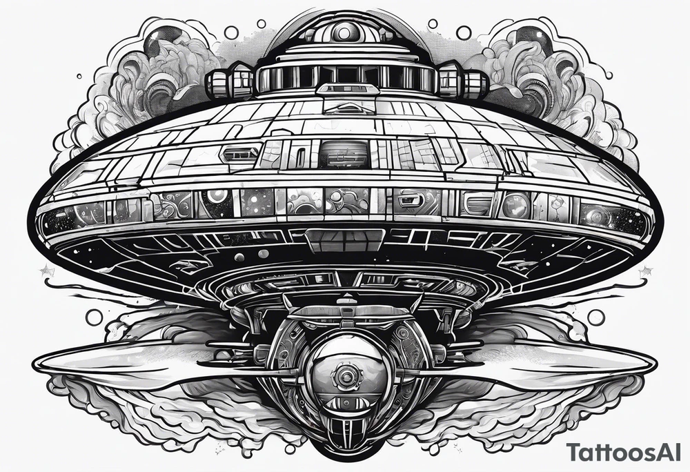 Afrofutistic space 
ship tattoo idea