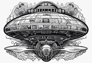 Afrofutistic space 
ship tattoo idea