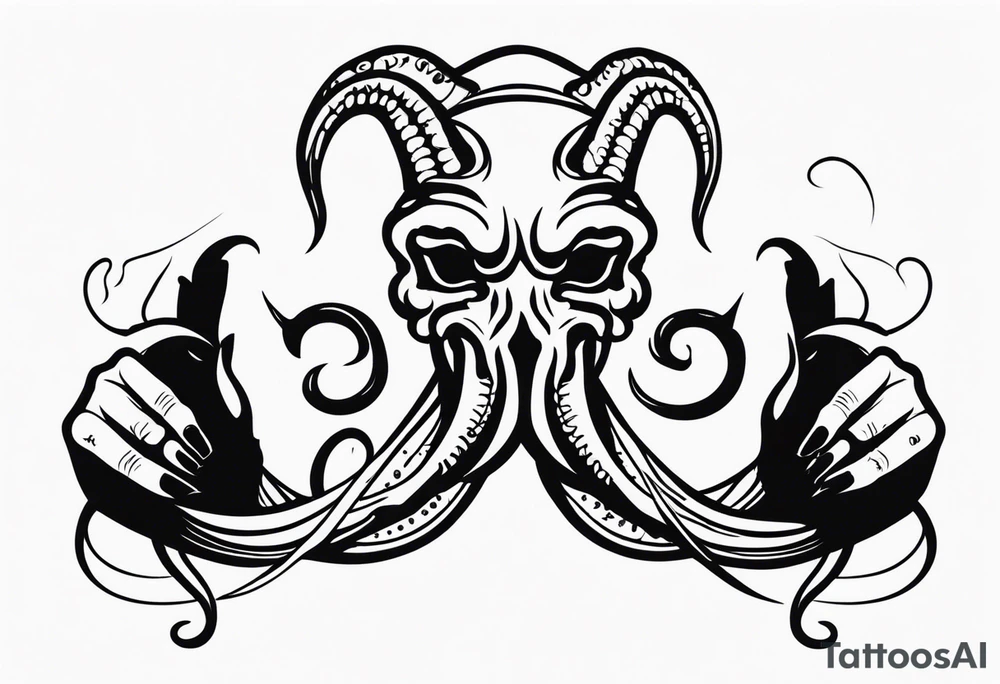 idle hands are the devils playthings, use tentacles smoking a joint tattoo idea
