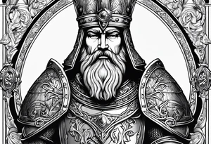 charlemagne in armor tattoo idea