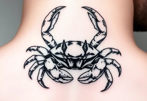 powerful vicious crab ready to defend or attack proudly showing off that a crab is the sign of a cancerg tattoo idea