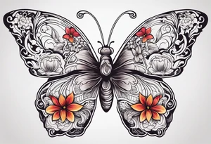 human lungs with butterflies tattoo idea