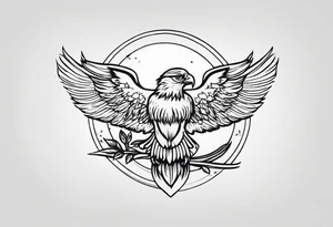 Small, over fear and into freedom, hopeful but not cringe, linework, iron sky tattoo idea
