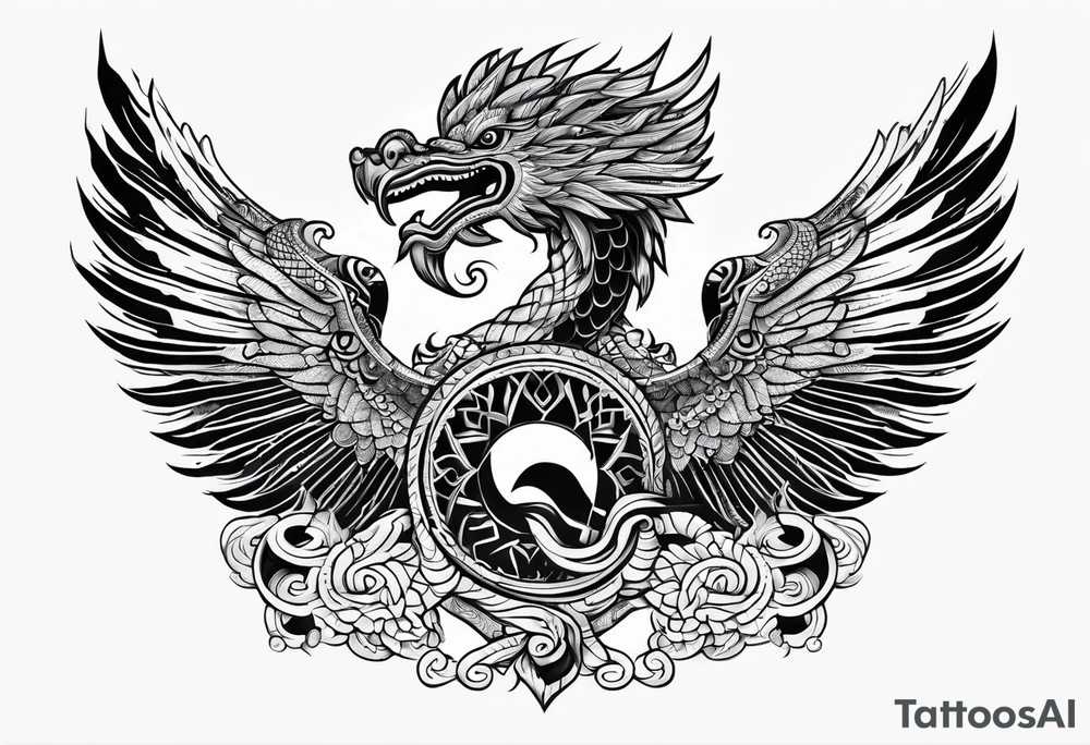 Quetzalcoatl winding body tattoo idea