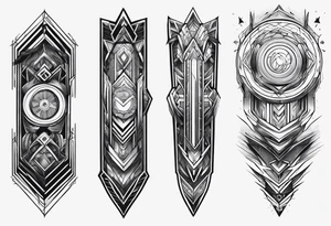 Forearm futuristic design tattoo idea