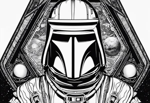 Space man No face tattoo idea