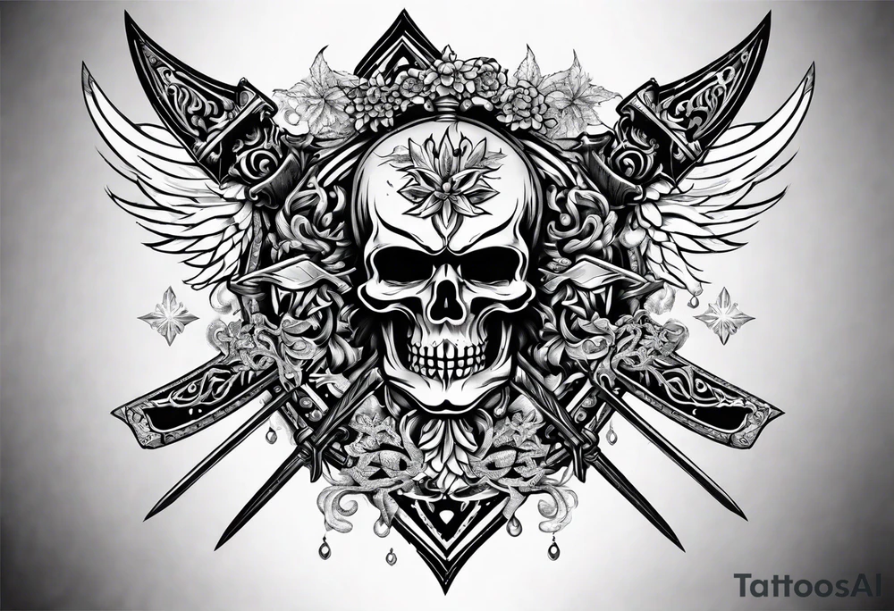 snow falling on swords tattoo idea