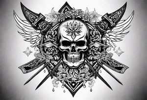 snow falling on swords tattoo idea