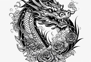 give me an asian gangster style tattoo with a dragon for my back tattoo idea