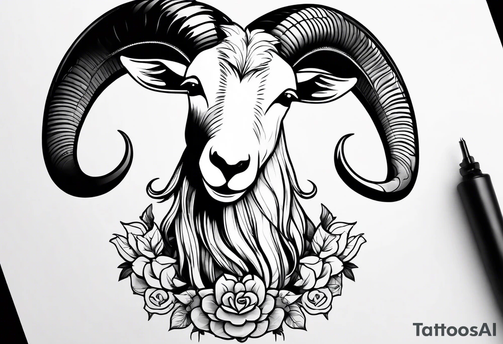 Goat combined with snake tattoo idea