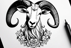 Goat combined with snake tattoo idea