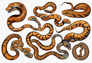 african orange-dream morph python tattoo idea