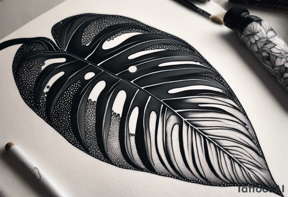 Grey Monsteras tattoo idea