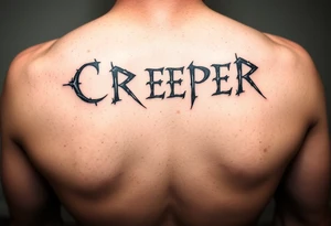 “Creeper” different fonts with barbed wire tattoo idea