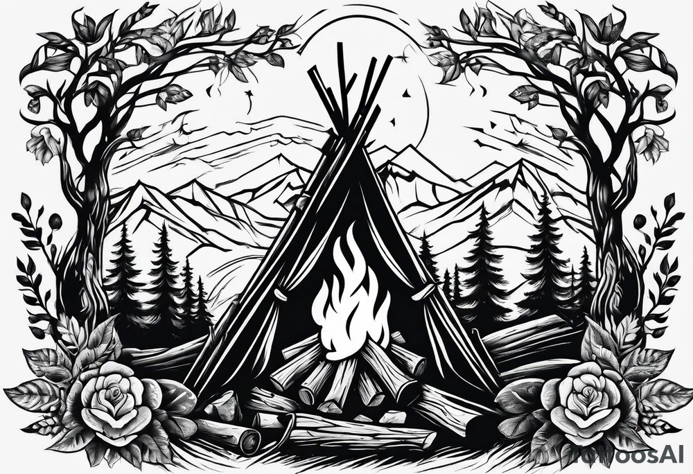 campfire tattoo idea