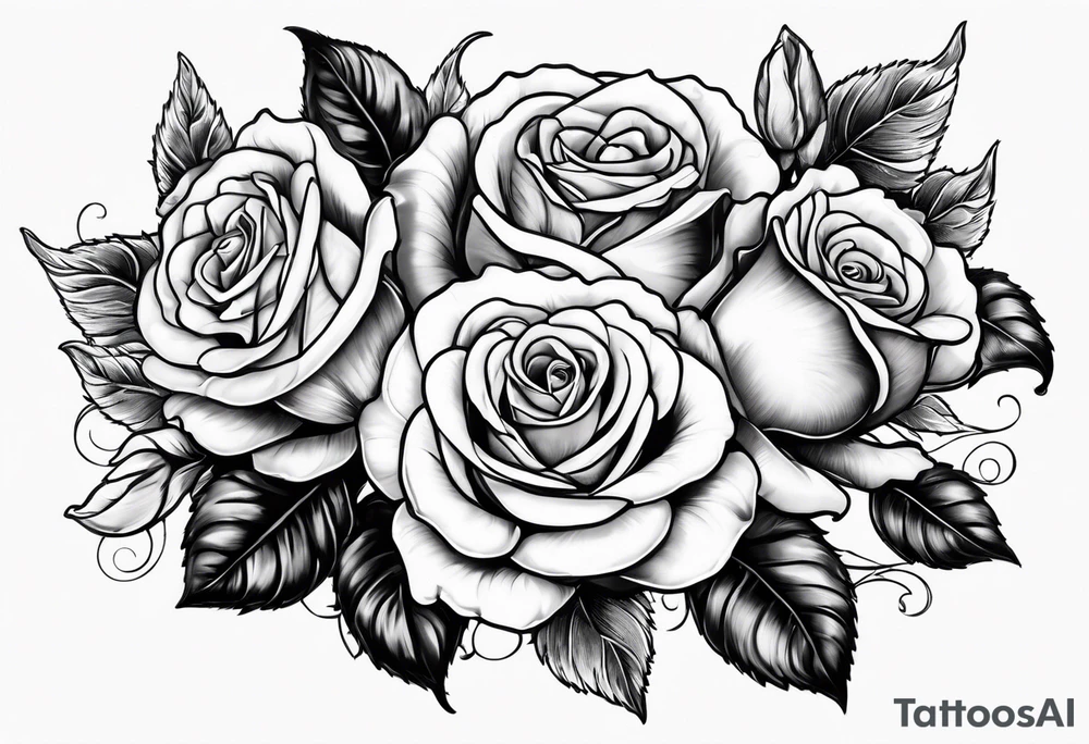 two violets and a rose tattoo idea