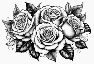 two violets and a rose tattoo idea
