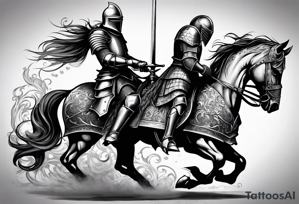 knight with heavy armor tattoo idea
