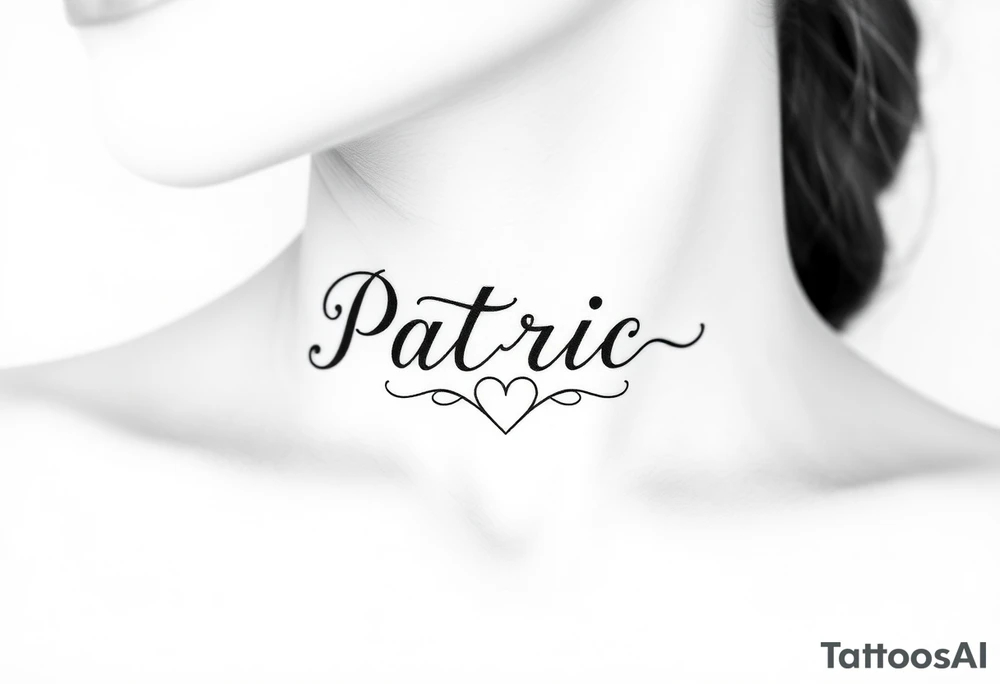 The name Patrick with a heart at the end tattoo idea