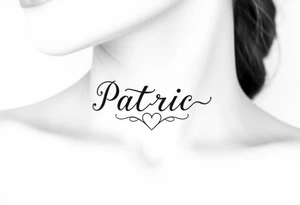 The name Patrick with a heart at the end tattoo idea