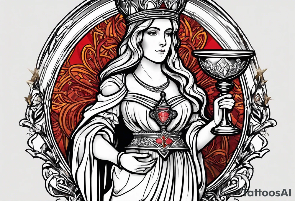 Saint Barbara holding a chalice tattoo idea