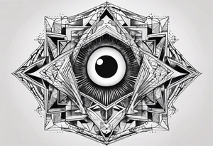 un tatuaggio semplice che crea un'illusione ottica con figure geometriche tattoo idea