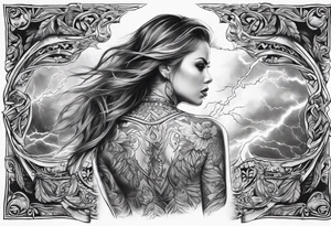 Lightning across the back tattoo idea