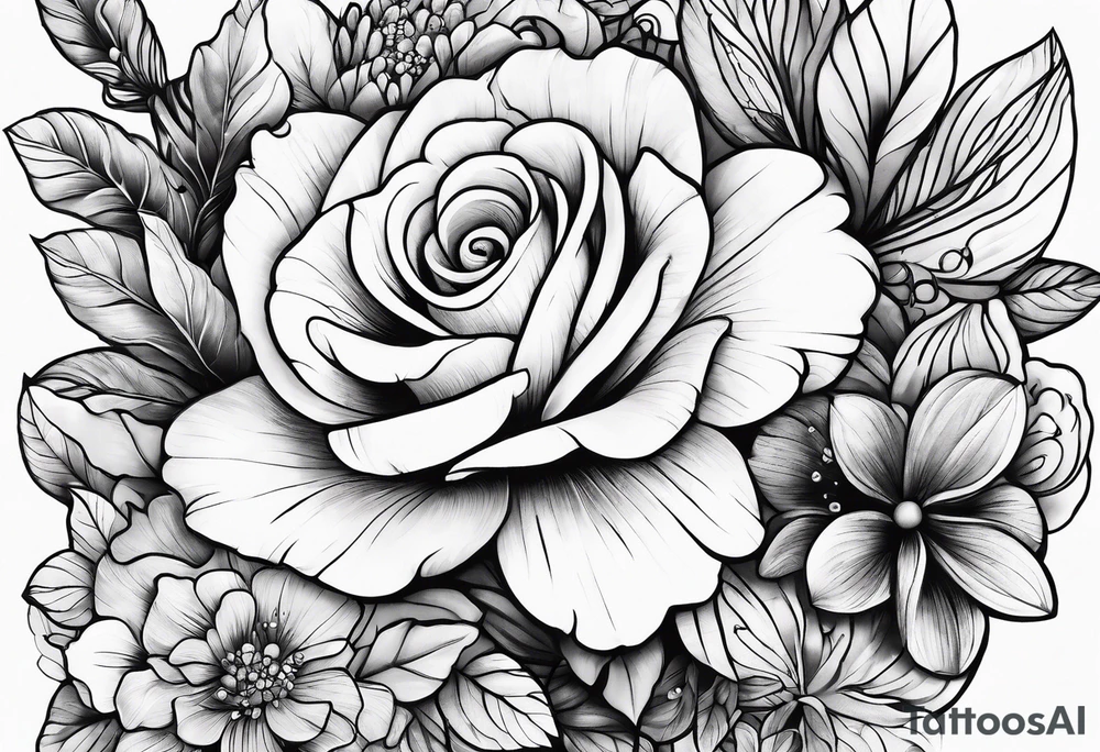 Tiny florals on shoulders tattoo idea