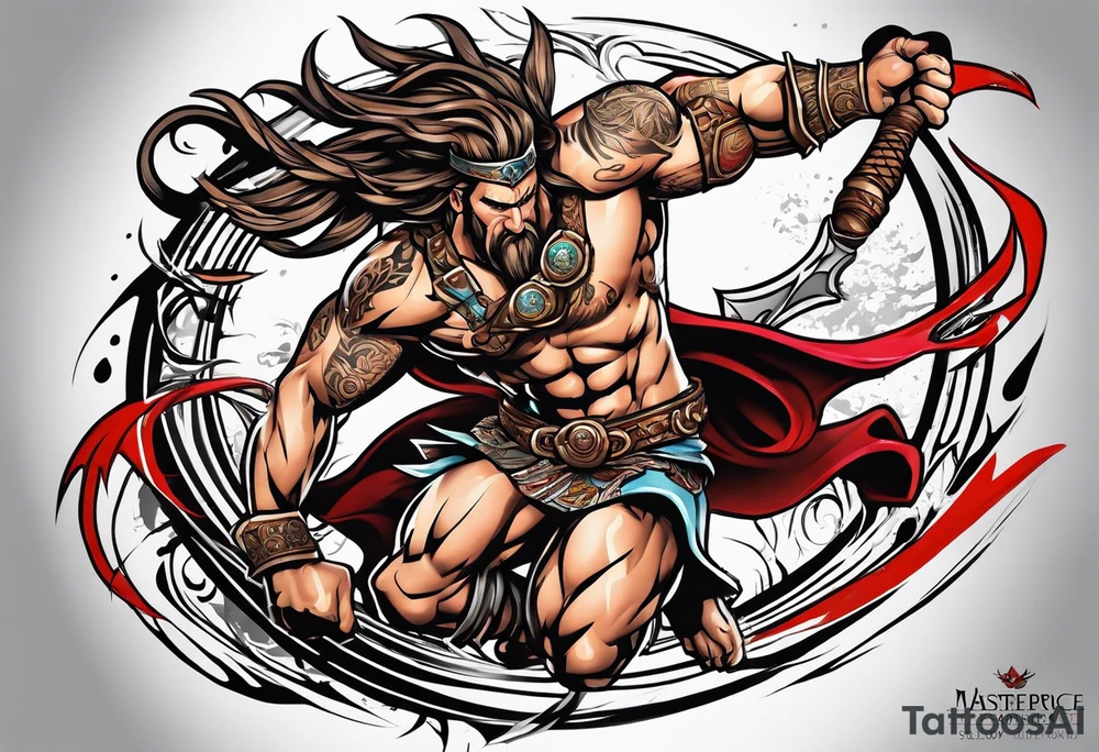 leaping barbarian tattoo idea